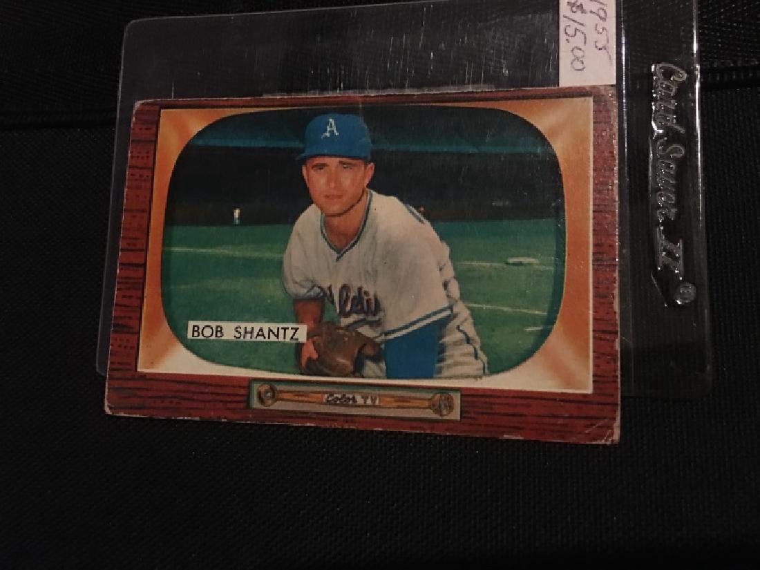 1955 Bowman Baseball Card +AH4 #140 Bob Shantz (1 of 2)