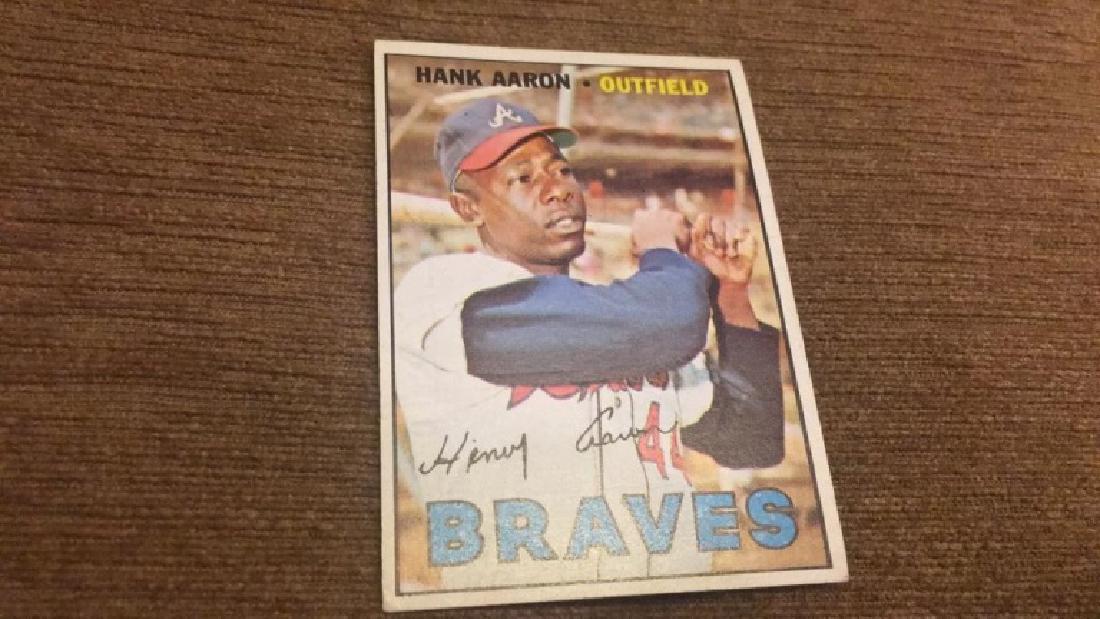 Hank Aaron 1967 topps vintage baseball card in (1 of 4)