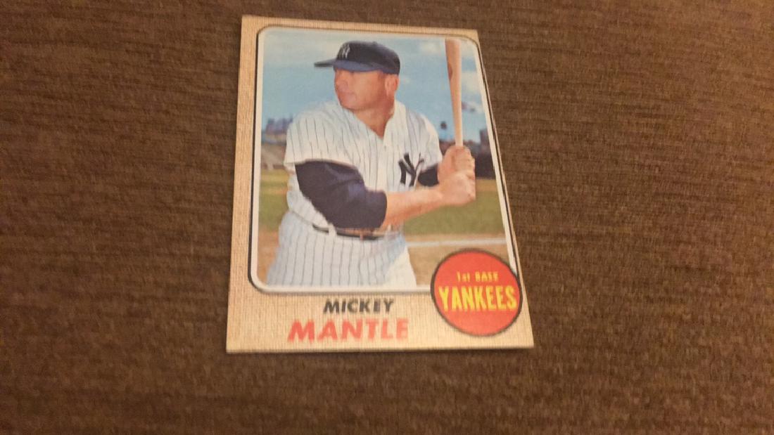 Mickey Mantle 1968 topps: sharp corners nice surface great color