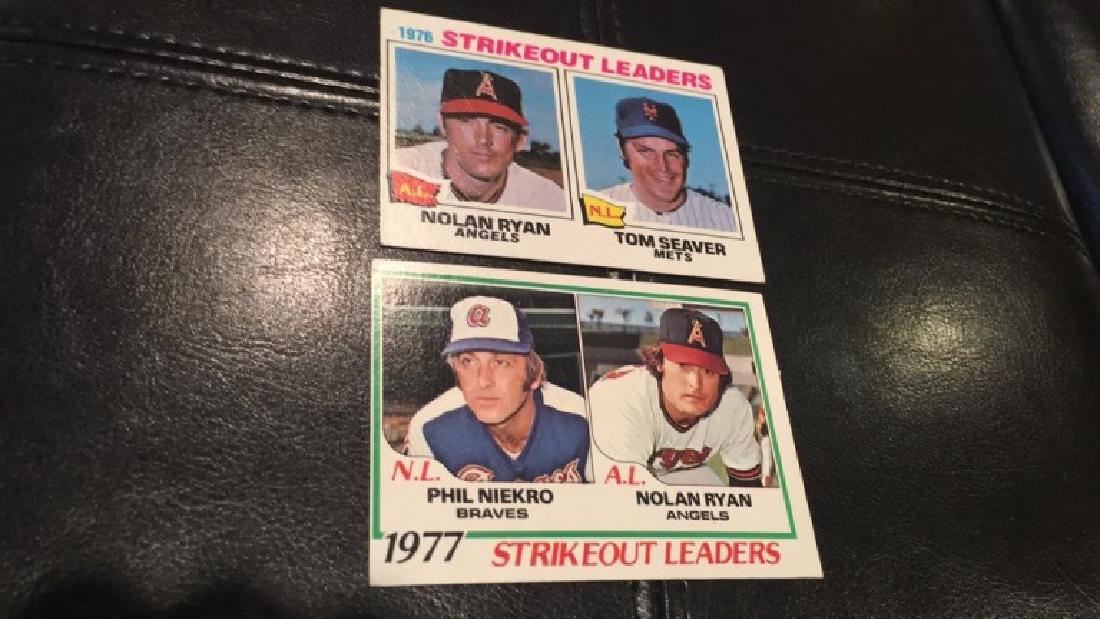 1976 and 1977 Nolan Ryan strike out leaders card (1 of 2)