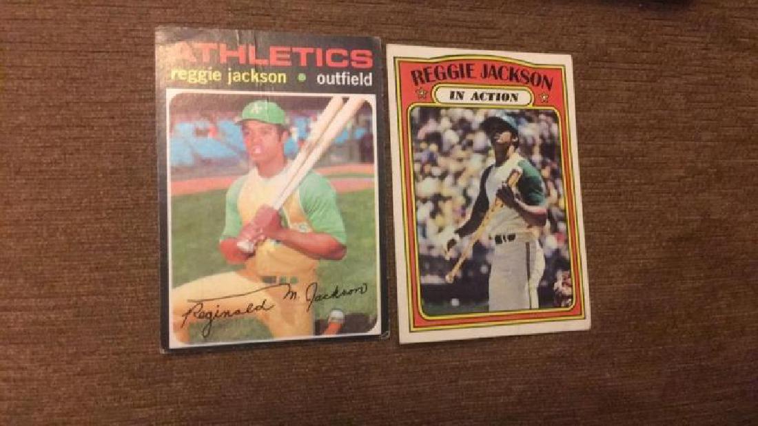 Reggie Jackson 1971 topps lot in 1972 tops card in (1 of 2)