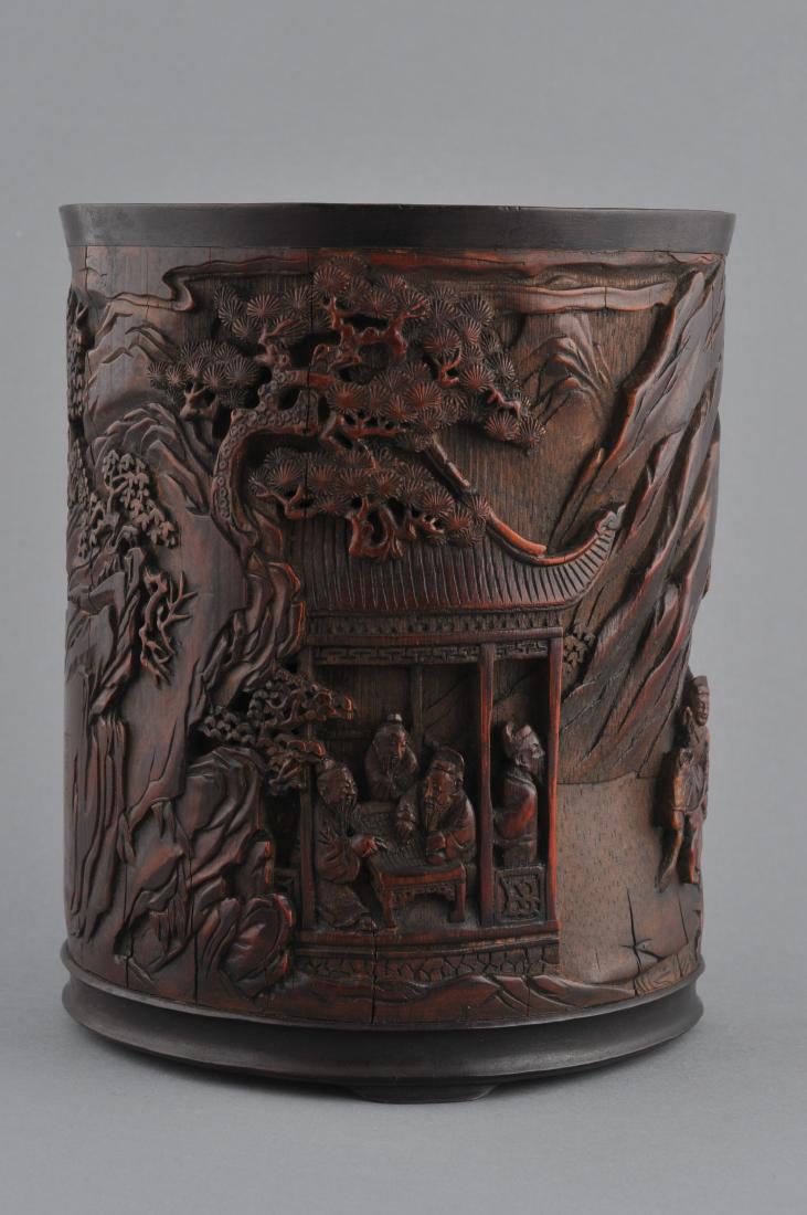 Bamboo brush pot. China. 18th century. Finely carved (1 of 10)