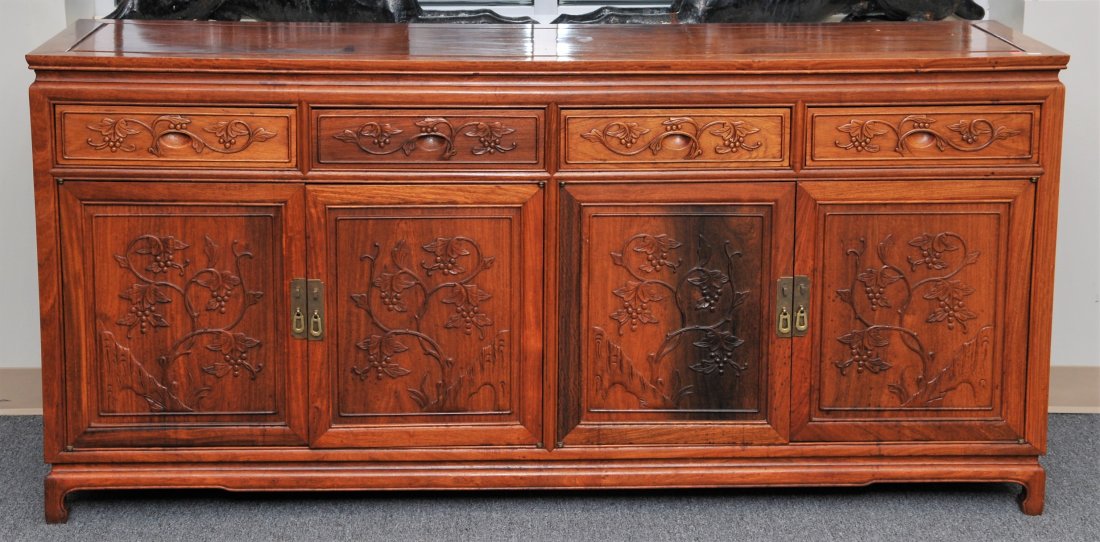 Rosewood Cabinet. China. 20th century. Four drawers (1 of 10)