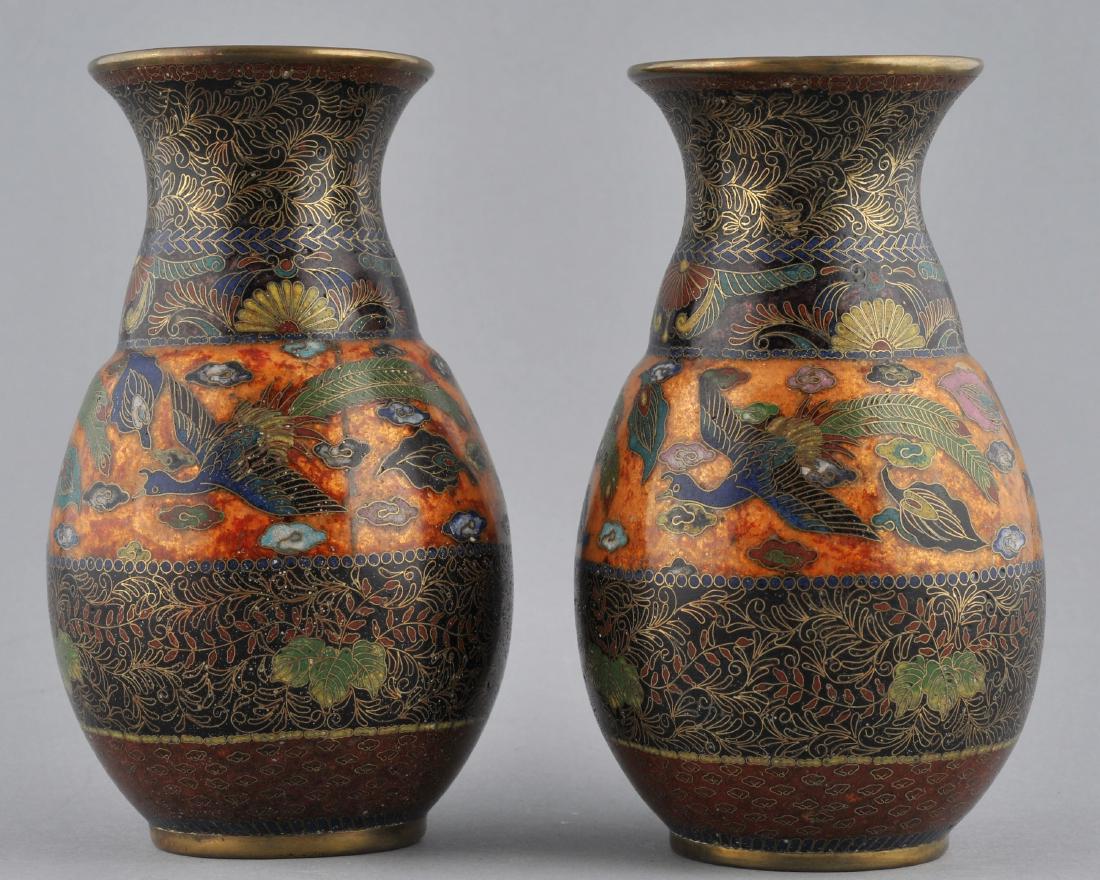 Pair of Cloisonne vases. Japan. Meiji period (1 of 8)