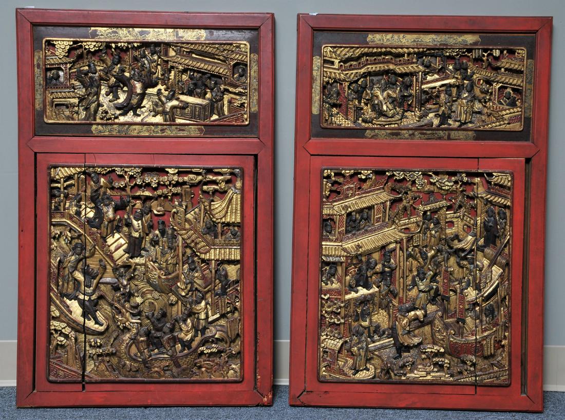 Pair of Architectural panels. China. 19th century. (1 of 11)