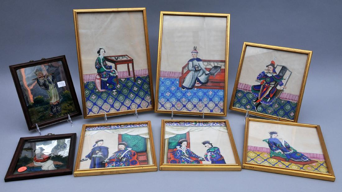 Lot of eight framed works. China. Early 20th century. (1 of 7)