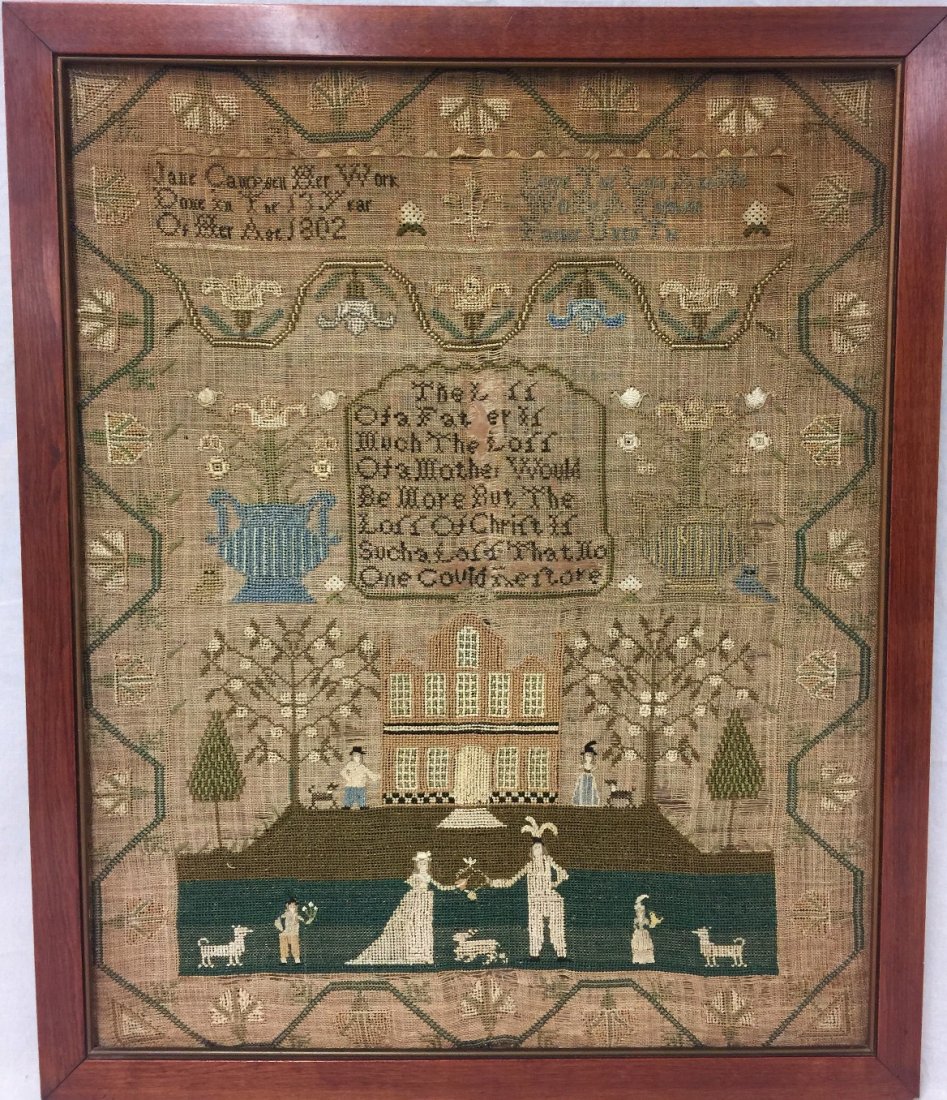 Philadelphia School. Silk on Linen. Needlework (1 of 13)