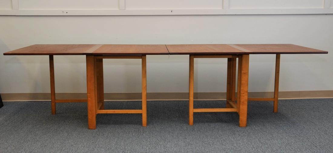 Danish Modern Teak and Maple TuckAway dining table. By