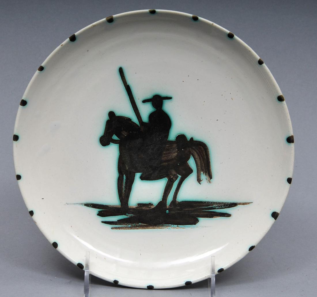 Picasso Madoura ceramic "Picador" plate.  White (1 of 5)