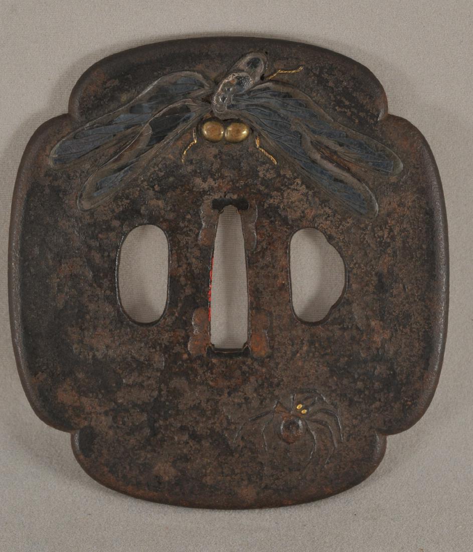 Handguard. Japan. 18th century. Steel inlaid in mixed (1 of 4)