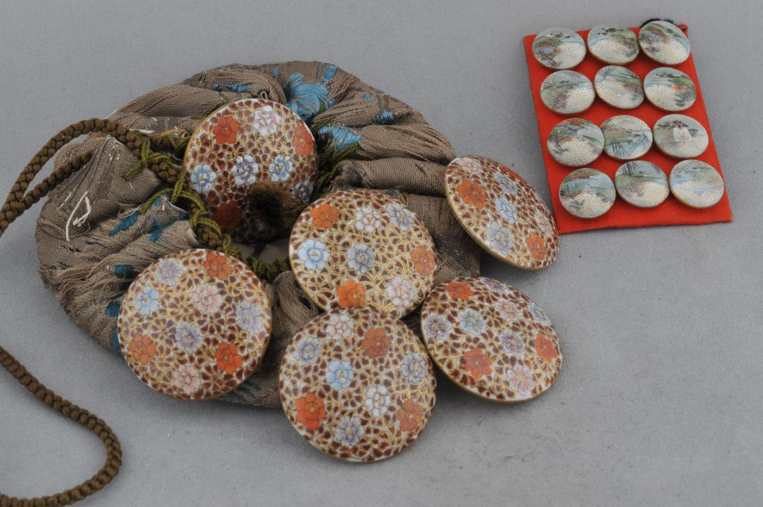Lot of Satsuma buttons. Japan. Meiji period. (1 of 6)