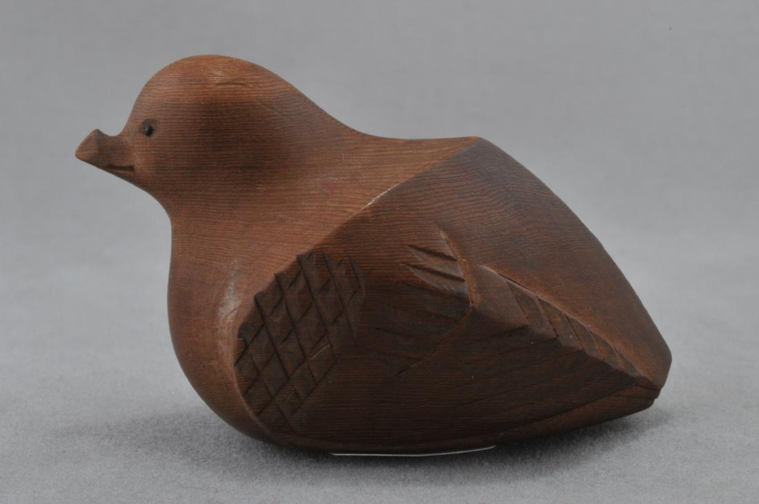 Carved wooden Netsuke. Japan. 19th century. Stylized: Carved wooden Netsuke. Japan. 19th century. Stylized bird. Signed. 2". All items in session one were collected by William H. Smith (1853-1923)