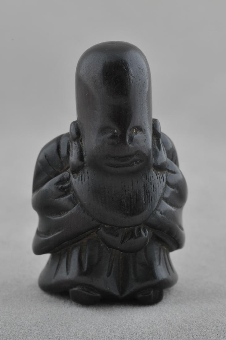 Carved wooden Netuske. Japan. 18th/19th century.: Carved wooden Netuske. Japan. 18th/19th century. Standing figure of Jurojin. 1-3/4". All items in session one were collected by William H. Smith (1853-1923)