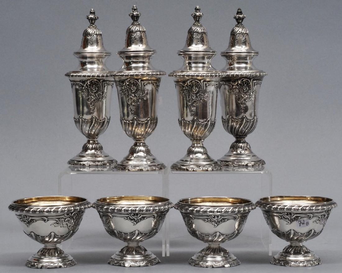 Set of eight heavy sterling silver salt sets. Four tall (1 of 7)