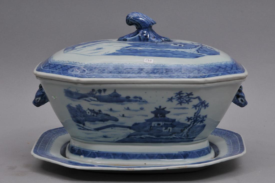 "Chinese Export Porcelain" .Canton pattern blue and (1 of 13)