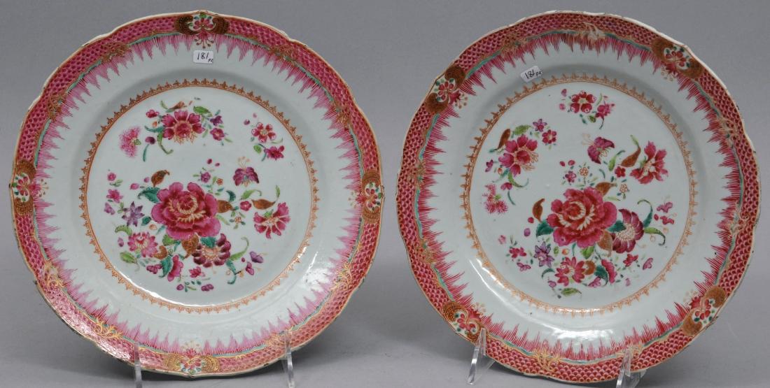 "Chinese Export Porcelain". Pair of 18th century puce (1 of 6)