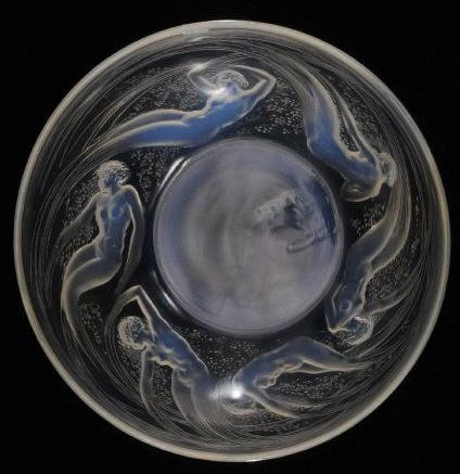 Lalique opalescent clear glass bowl with Mermaid (1 of 8)