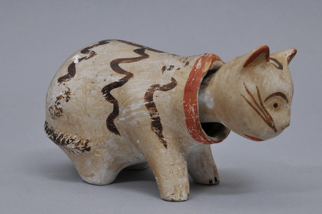 19th century Chaulkeware Nodding Head Folk Art Cat with (1 of 6)
