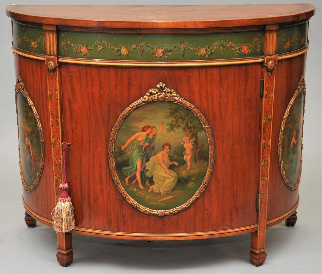 An exceptional satinwood Demilune single door commode (1 of 13)