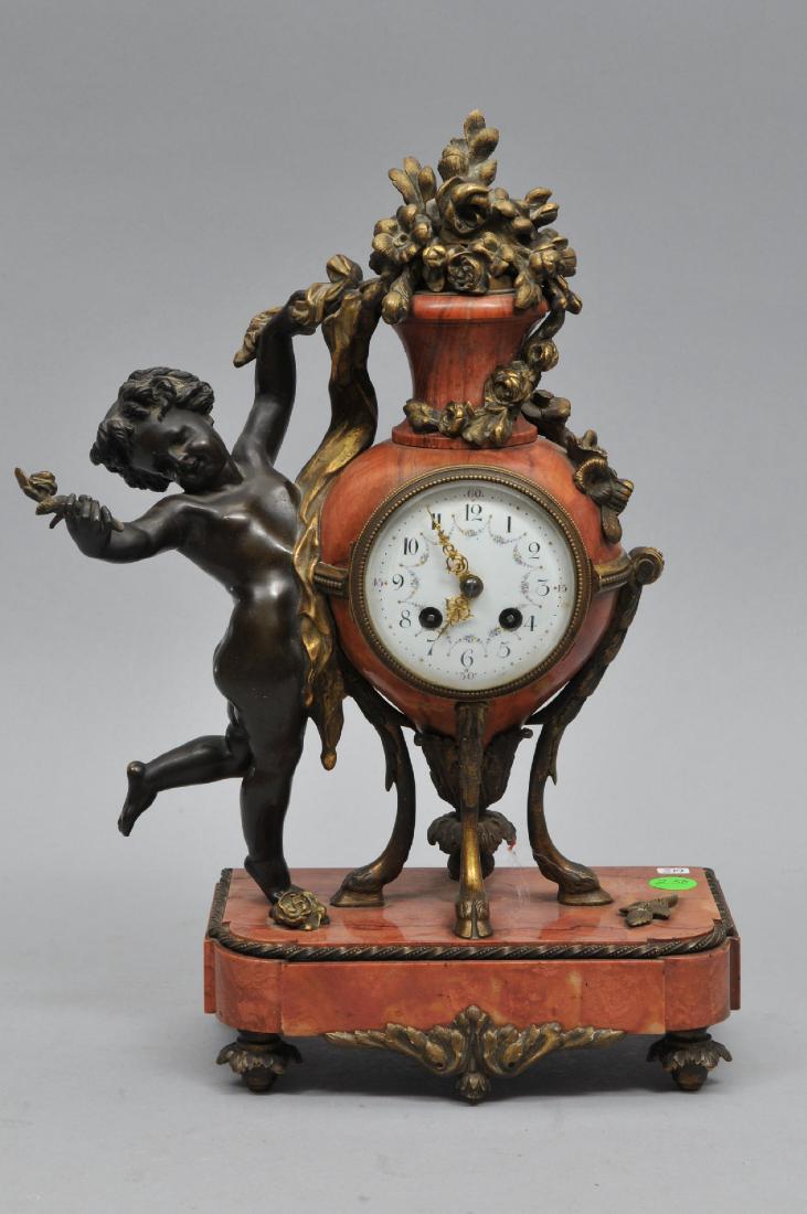 19th century French rouge marble gilt bronze mounted (1 of 9)