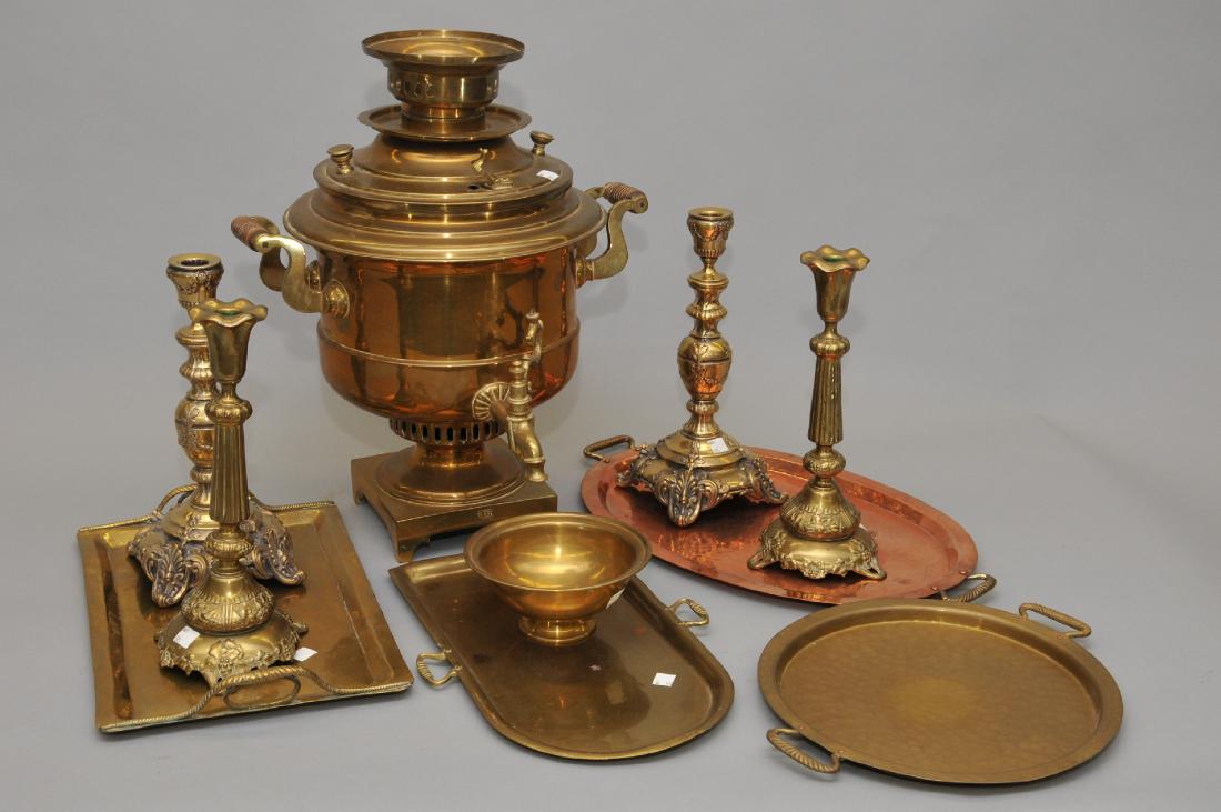 A grouping of Russian and Polish brass domestic items (1 of 5)