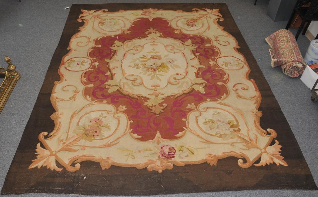 Room Sized Antique Aubusson Carpet (1 of 9)