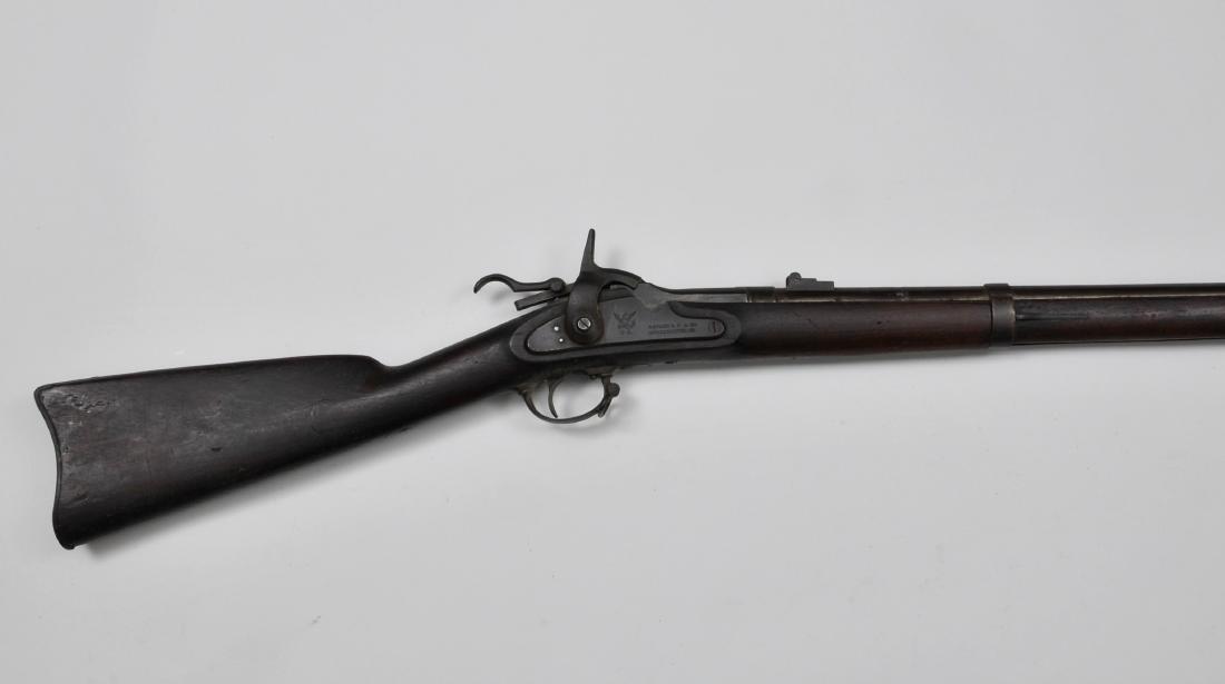 Civil War Savage R.F.A. & CO. Middletown Ct. musket: Civil War Savage R.F.A. & CO. Middletown Ct. musket dated 1863, having a later 1867 Roberts breech load conversion. Several small inspector number stamps on the stock. Dunn collection notes has this r