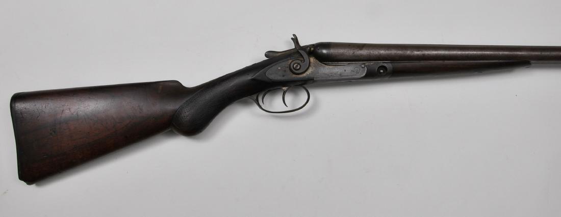 Antique 1882 Parker Bros 12 Gauge #1 Frame: Antique 1882 Parker Bros 12 Gauge #1 Frame Quality #2 double barrel Shotgun. Serial #26290 all numbers appear to be matching. 44-3/8" overall .73 Cal. 26" barrels stamped "PARKER BROS MAKERS MERIDEN C