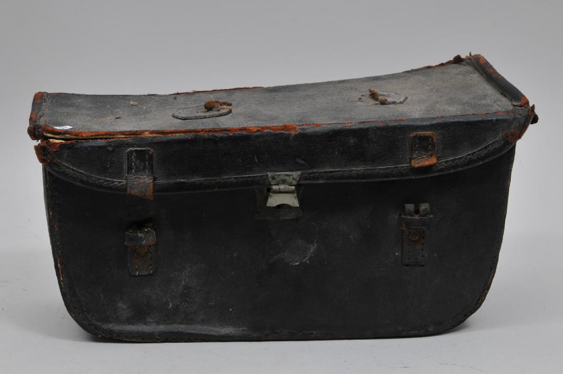 19th Century Coffin Style Cornet Case. Appears to store: 19th Century Coffin Style Cornet Case. Appears to store a J. Howard Civil War style Cornet. This is I'd to "LEONARD FOWLER" which is written in script to underside of leather lid. Records found from t