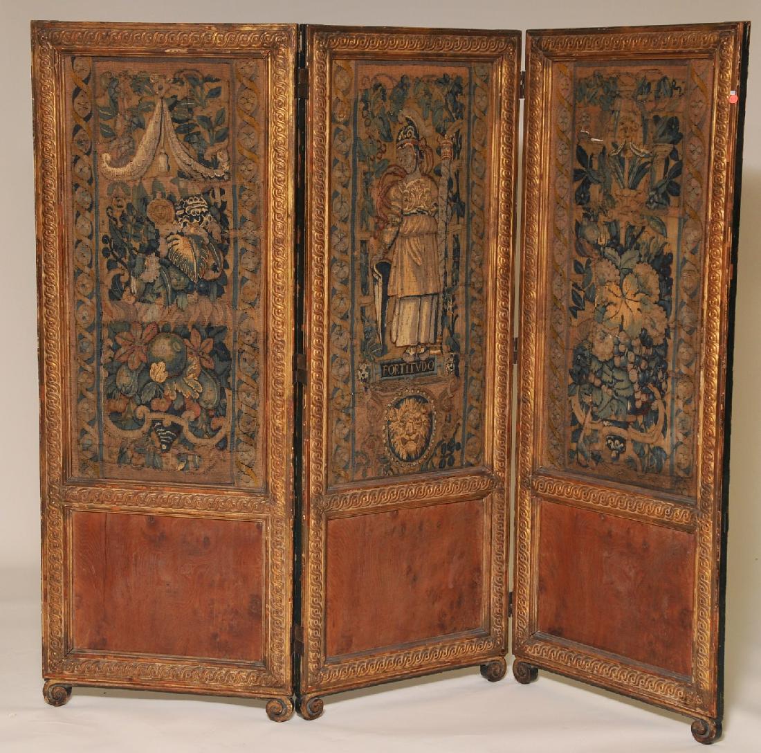 19th century carved and gilt wood three panel floor (1 of 7)