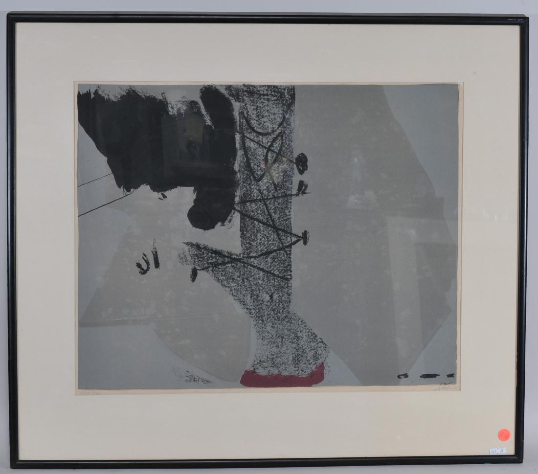 Antoni Tapies. Lithograph. Abstract gray and black. (1 of 9)