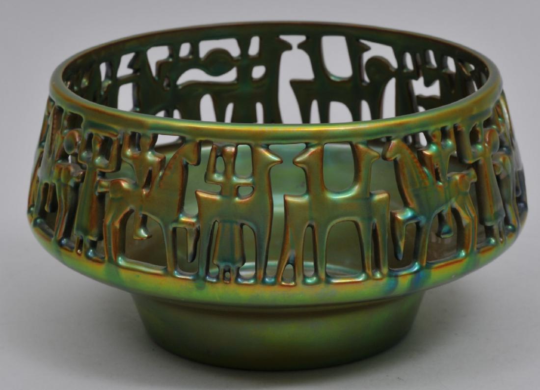 Zsolnay Pottery. Iridescent green and blue glaze (1 of 6)