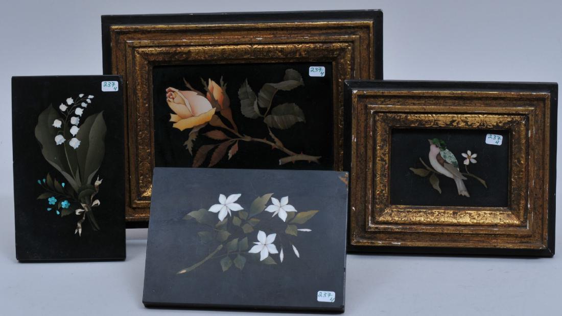Lot of four Italian 19th/20th century Pietra Dura (1 of 9)