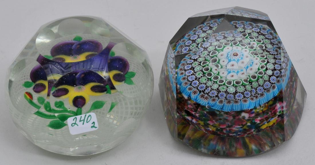 Lot of two facet cut paperweights. (1) Antique facet (1 of 7)