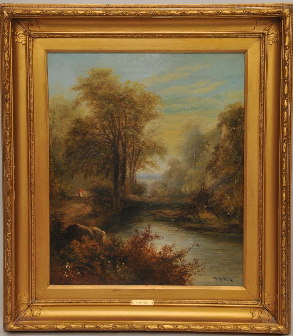 G. Fielding. Late 19th century river landscape with a (1 of 13)