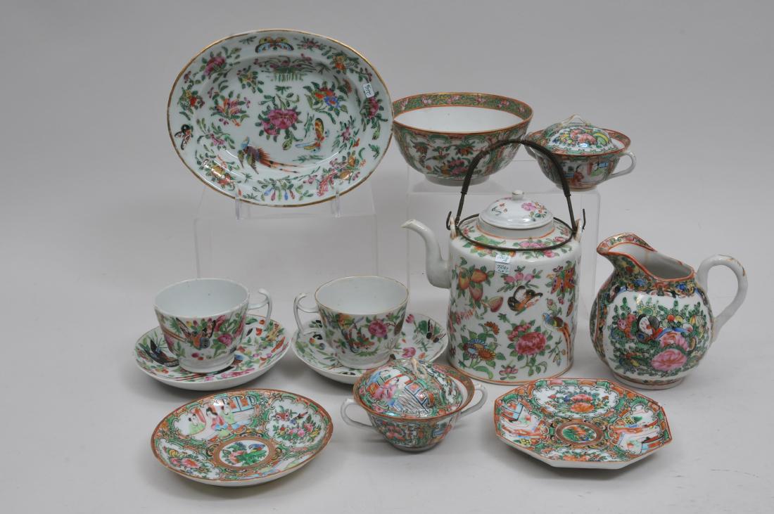 Lot of ten Chinese Export porcelain Rose Medallion and (1 of 11)