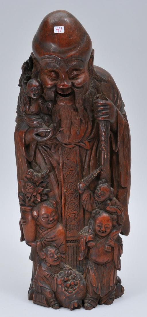 Bamboo root carving. China. 19th century. Figure of (1 of 7)
