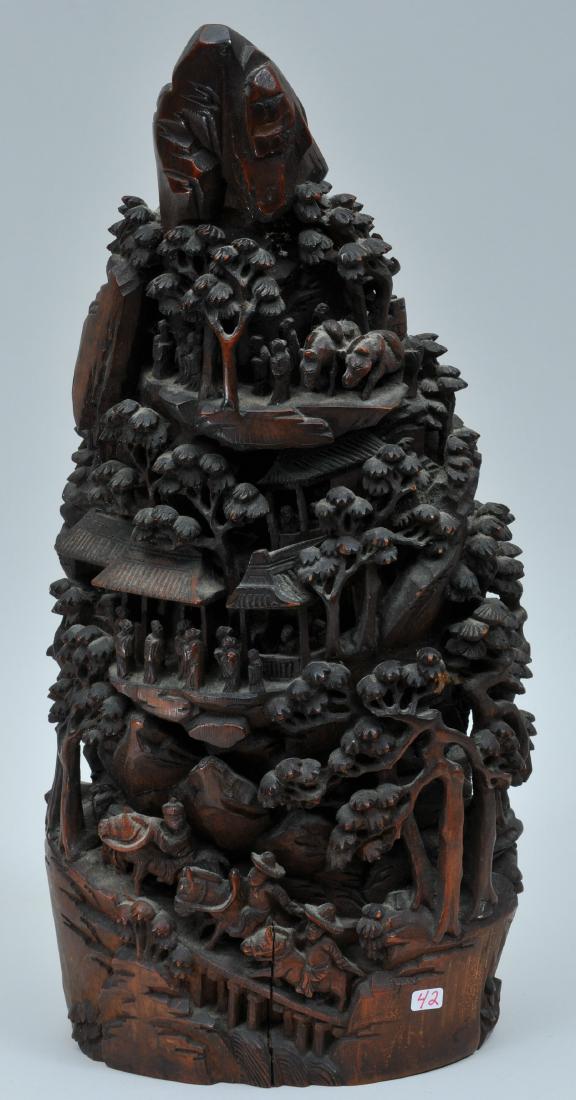 Bamboo root carving. China. 19th century. Carving of a (1 of 11)
