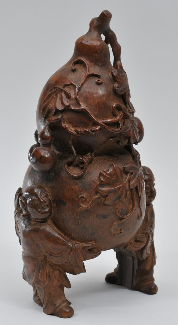 Bamboo root carving. China. 19th century. Double gourds (1 of 8)
