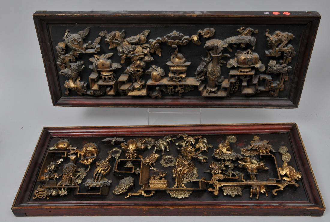 Pair of wood carvings. China. Early 20th century. (1 of 13)