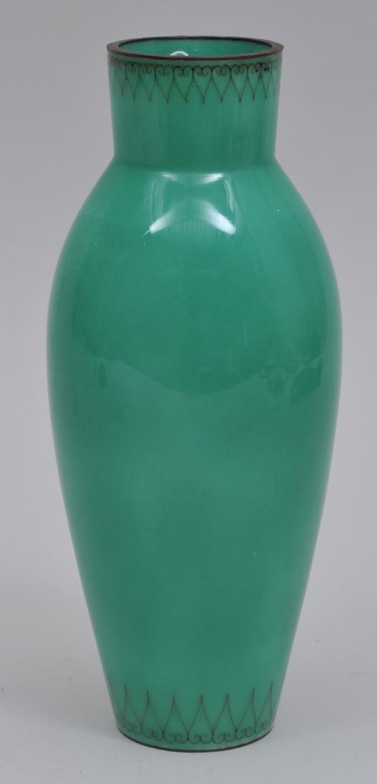 Cloisonné vase. Japan. Mid 20th century. Jadeite green (1 of 6)