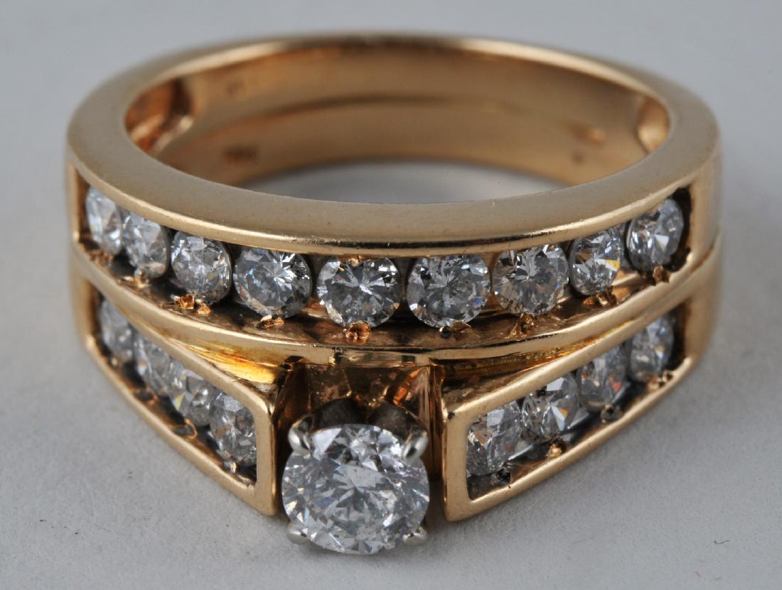 14k yellow gold diamond engagement ring and wedding (1 of 4)