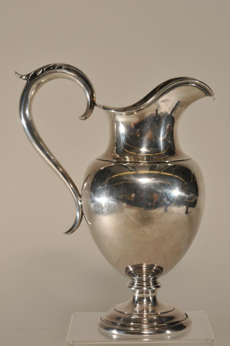 19th century Gorham Coin silver milk pitcher. Leaf (1 of 4)