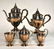 Sterling silver five piece teaset. Tall teapot- 11"