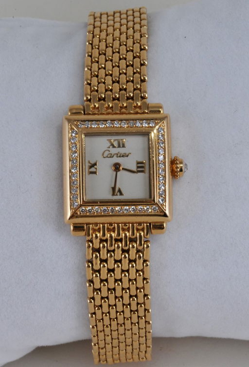 18k Yellow Gold Ladies Cartier Square Tank Watch Oct 14 2018 Tremont Auctions In Ma
