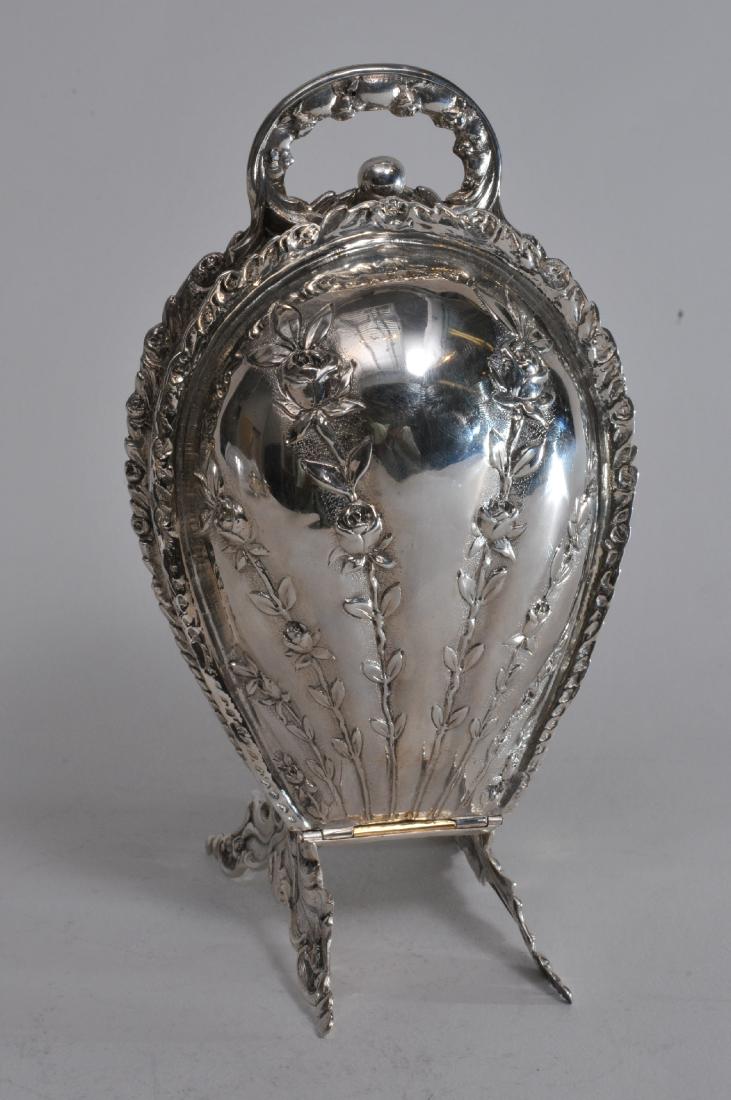 Handarbeit Sterling silver unusual egg form footed (1 of 9)