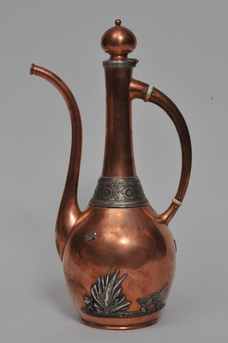 Gorham Aesthetic mixed metals Turkish form ewer. Copper (1 of 10)