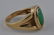 18k yellow gold ring, with oval green jade. Jade - 2