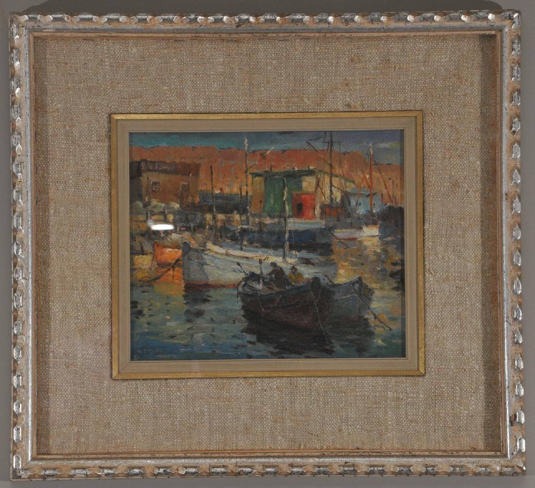 Antonio Cirino. "End of Day". Harbor Dock Scene with (1 of 11)