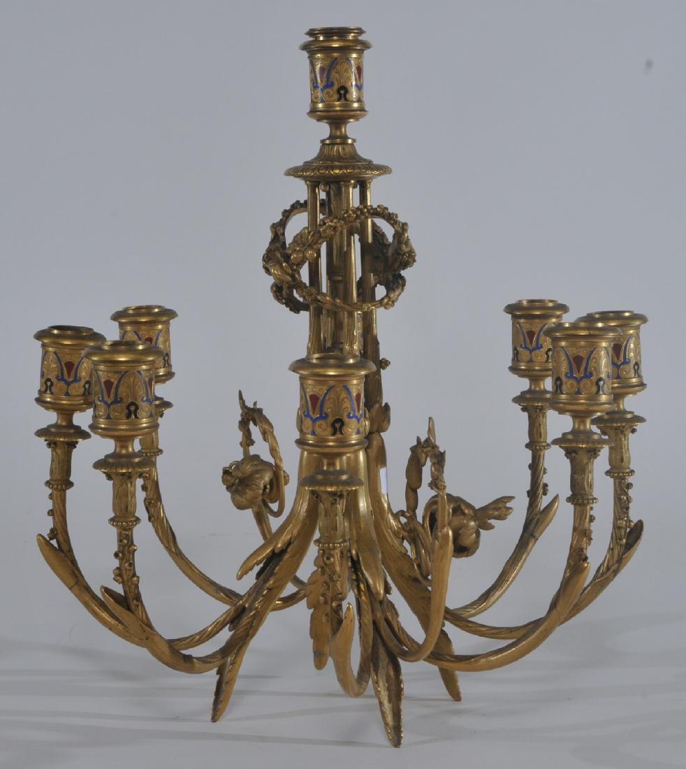 19th  century French Champlevé enamel decorated table (1 of 8)